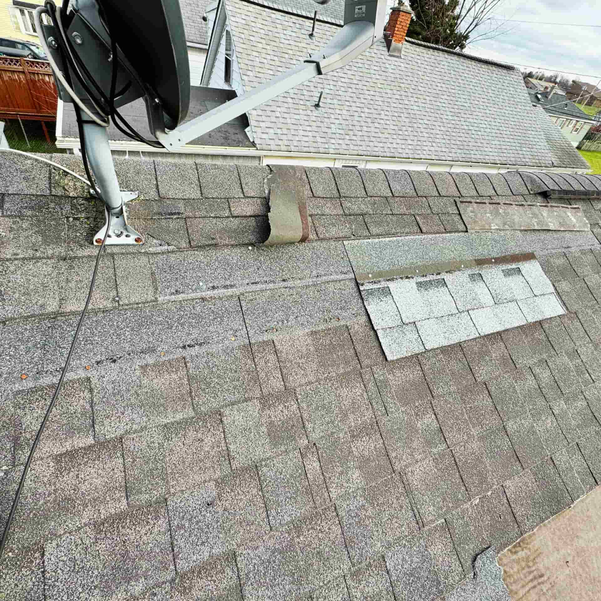 Roof inspection by Amaru Roofing after storm damage in Buffalo and Western New York